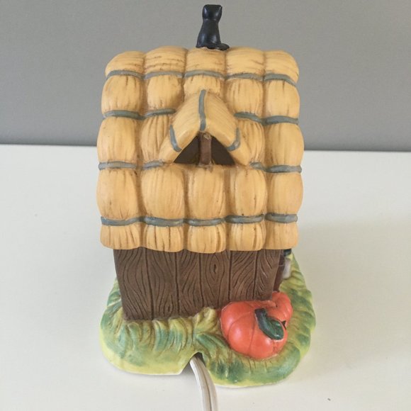 Brinn's Hand Painted Porcelain Bisque Halloween Haunted House Night Light Works - Picture 5 of 10